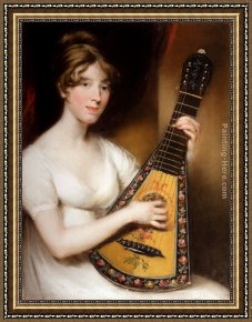 Portrait of a Lady Holding a Fan Framed Paintings - Portrait Of A Lady by John Russell