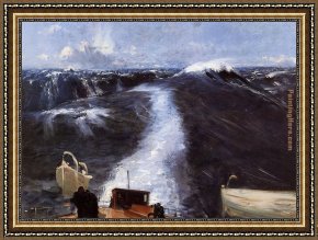 Storm Framed Paintings - Atlantic Storm by John Singer Sargent