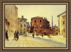S. Francesco Della Vigna Church And Campo Framed Paintings - Campo Dei Gesuiti by John Singer Sargent