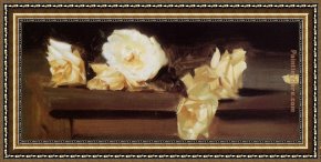 Rose Framed Paintings - Roses by John Singer Sargent