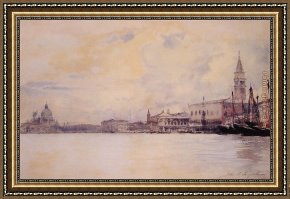 Canal Framed Paintings - The Entrance to the Grand Canal Venice by John Singer Sargent