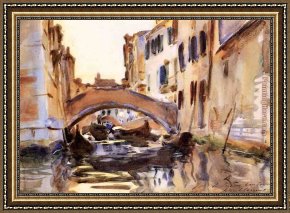 A Venetian Balcony Framed Paintings - Venetian Canal by John Singer Sargent