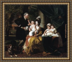 Family Making Music Framed Paintings - Sir William Pepperrell and Family by John Singleton Copley