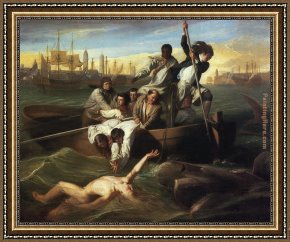 John Murray Framed Paintings - Watson and the Shark by John Singleton Copley
