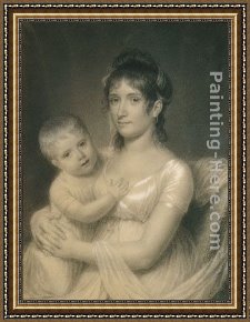 Jane Maxwell, Duchess of Gordon And Her Son The Marquis of Huntly Framed Paintings - Mrs. Daniel Strobel, Jr. (Anna Church Strobel) and Her Son, George by John Vanderlyn