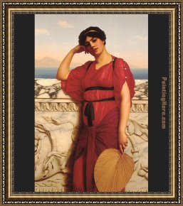 Classical Framed Paintings - A Classical Lady by John William Godward