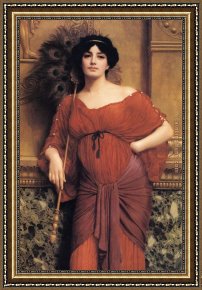 John William Godward Framed Paintings - A Roman Matron by John William Godward
