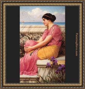 The Heart of The Rose Framed Paintings - Absence Makes the Heart Grow Fonder by John William Godward