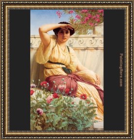 Tryst Framed Paintings - Godward A Tryst by John William Godward