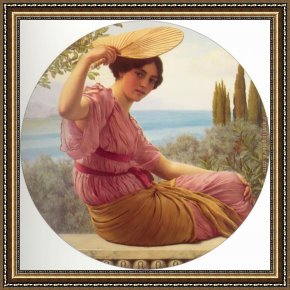 John William Godward Framed Paintings - Golden Hours by John William Godward