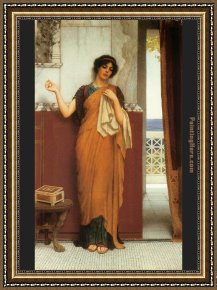 Silent Thoughts Framed Paintings - Idle Thoughts by John William Godward