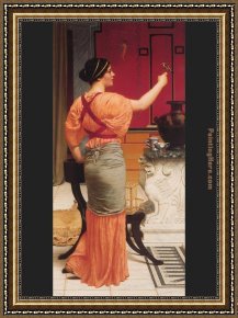 John William Godward Framed Paintings - Lesbia with her Sparrow by John William Godward