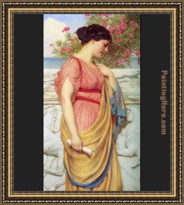 John William Godward Framed Paintings - Sappho by John William Godward