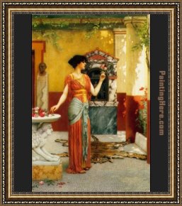 John William Godward Framed Paintings - The Bouquet by John William Godward