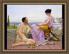 A Little Prince Likely in Time to Bless a Royal Throne Framed Paintings - Youth and Time by John William Godward