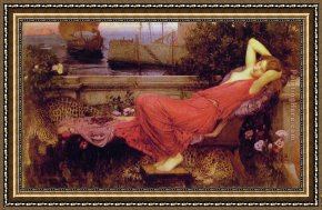 Bacchus And Ariadne Framed Paintings - Ariadne by John William Waterhouse