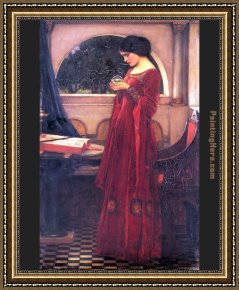 Waterhouse Framed Paintings - Crystal Ball by John William Waterhouse