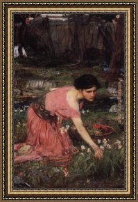 Saskia As Flora Framed Paintings - Flora by John William Waterhouse