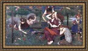Saskia As Flora Framed Paintings - Flora and the Zephyrs by John William Waterhouse