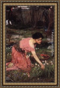Saskia As Flora Framed Paintings - Flora ii by John William Waterhouse