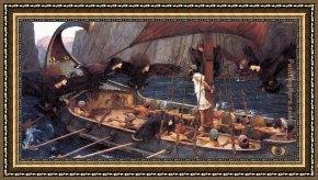 John Murray Framed Paintings - Odysseus and the Sirens by John William Waterhouse