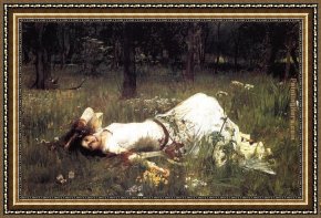 John Murray Framed Paintings - Ophelia by John William Waterhouse