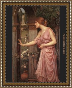 The Education of Cupid Framed Paintings - Psyche Entering Cupid's Garden by John William Waterhouse