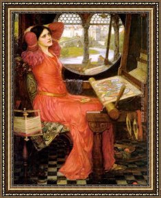 Lady in Her Boudoir Framed Paintings - said the Lady of Shalott by John William Waterhouse