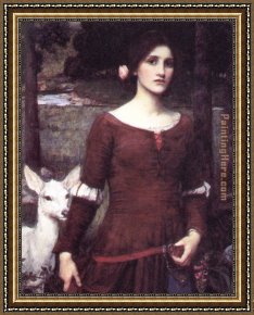 Lady in Her Boudoir Framed Paintings - The Lady Clare by John William Waterhouse