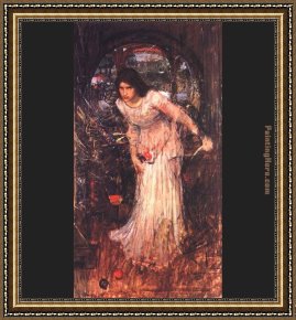 Lady in Her Boudoir Framed Paintings - The Lady of Shalott by John William Waterhouse