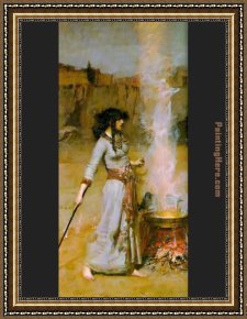 Circle Framed Paintings - The Magic Circle by John William Waterhouse