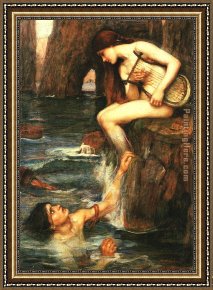John Murray Framed Paintings - The Siren by John William Waterhouse