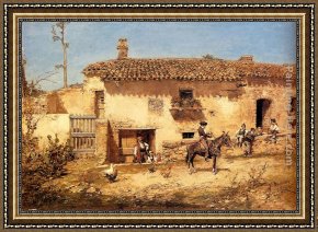The Spanish Ballet Framed Paintings - A Spanish Farm by Jose Benlliure y Gil