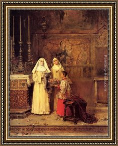 Santa Maria Della Salute Framed Paintings - Celebrating Santa Maria della Rosa by Jose Benlliure y Gil