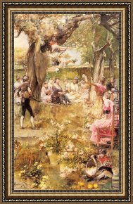 The Swing 1767 Framed Paintings - The Swing by Jose Garcia y Ramos