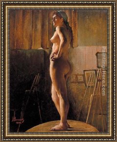 Standing Guard Framed Paintings - Standing Nude by Joseph Bernard