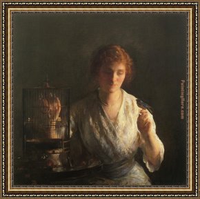 Birds Framed Paintings - Blue Bird by Joseph DeCamp