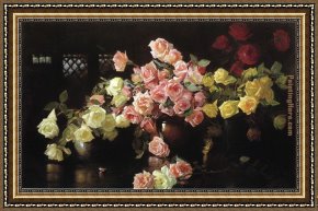 Park of Rose Framed Paintings - Roses by Joseph DeCamp