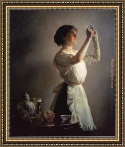 The Stirrup Cup Framed Paintings - The Blue Cup by Joseph DeCamp