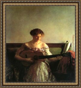 Guitar with Clarinet Framed Paintings - The Guitar Player by Joseph DeCamp