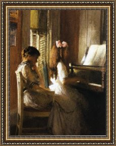 Lessons Learned by Eyears Framed Paintings - The Music Lesson by Joseph DeCamp