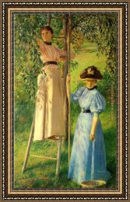 Pear Framed Paintings - The Pear Orchard by Joseph DeCamp