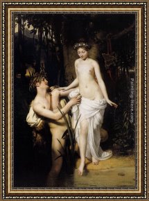 Young Girl Reading Framed Paintings - Young Girl at the Scamander River by Joseph-Desire Court