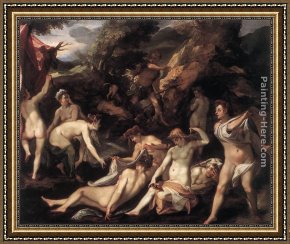 Diana And Acteon Framed Paintings - Diana and Acteon by Joseph Heintz the Elder