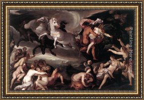 Rape Framed Paintings - The Rape of Proserpina by Joseph Heintz the Elder