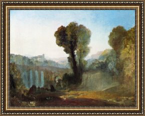 Joseph Mallord William Turner Framed Paintings - Ariccia Sunset by Joseph Mallord William Turner