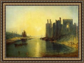 Joseph Wright of Derby Framed Paintings - Caernarvon Castle by Joseph Mallord William Turner