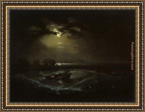 Joseph Wright of Derby Framed Paintings - Fishermen at Sea by Joseph Mallord William Turner