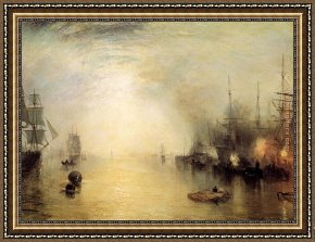 Keelmen Framed Paintings - Keelmen heaving in coals by night by Joseph Mallord William Turner