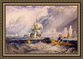 Joseph Mallord William Turner Framed Paintings - Portsmouth by Joseph Mallord William Turner